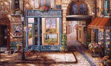 Street Shops Painting - YXJ0013e impressionism street scenes shop
